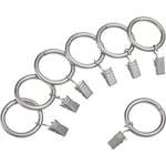 Gardinklämma ring 2,5 cm, set om 7, nickelpläterad Gardinkrokar Gardinringar Krokclips