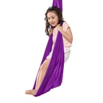 LHHL Sensory therapy swing Aerial Yoga Hammock Premium Aerial Silk Yoga Swing With 200kg For Antigravity Yoga Inversion Exercises Improved Flexibility & Core Strength (Color : Purple, Size : 1.5 m)