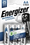 Energizer AA Batteries, Ultimate Lithium, 4 Pack Double A Battery Pack