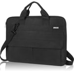 LANDICI Laptop Bag case 17 17.3 inch for Men Women, Waterproof Computer Sleeve Cover Compatible with with MacBook Acer Asus Dell Notebook, Slim Briefcase Messenger Bag with Shoulder Strap, Black