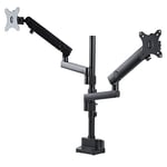StarTech.com Desk Mount Dual Monitor Arm - Full Motion Monitor Mount for 2x VESA Displays up to 32" (17lb/8kg) - Vertical Stackable Arms - Height Adjustable/Articulating - Clamp/Grommet (ARMDUALPIVOT)