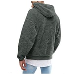 Mens Winter Teddy Bear Hooded Sweatshirt Thick Plush Warm Fluffy Fleece Tops