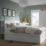 IKEA IKEA BRIMNES sovrumsmöbler, set om 3, vit, 160x200 cm, cm 160x200 cm