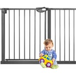 Barrière de sécurité pour escalier sans perçage, barrière de porte pour bébé, barrière de sécurité pour enfants et chiens, fermeture automatique,