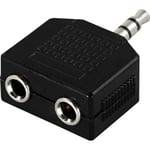 Deltaco Splitter 3,5 mm stereo hane till 2x3,5 hona