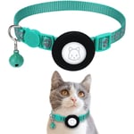 Kattehalsbånd med AirTag Silikondeksel og Reflekser - Grønn