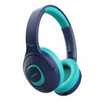 Promate Child-Safe CODDY.AQA Wireless Over-Ear Headphones for Kids - Aqua Audio Range 85-93dB - Built in 300mAh Battery - Bluetooth - 10m Operating Distance - Padded Ear Pads - Up to 5 Hours Battery Life