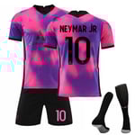 Fotbollströja för barn Fotbollströja Hemma Borta Träningströja 21/22 20 21 Pink Kit Neymar 10 S