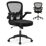 Ergonomisk kontorsstol med uppfällbara armstöd & justerbart svankstöd & vippfunktion
