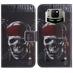 TienJueShi Skull Fashion Style Book Stand Flip PU Leather Magnet Card slot Protector Phone Case For Doogee S88 Pro 6.33 inch Cover Etui Wallet