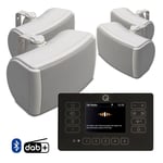 Q Acoustics Black E120 Outdoor Garden Speaker System, Bluetooth, DAB+ 4x QI45EW