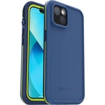 LifeProof iPhone 13 (ONLY) FRĒ Series Case - ONWARD BLUE, waterproof IP68, built-in screen protector, port cover protection, snaps to MagSafe