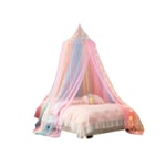 Regnbågshimmel för flickor, sänghimmel med lampor, sänghimmel för flickrum, myggnät för säng, dubbelsäng, enkelsäng, queen size