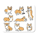 Welsh Corgi Pembroke Funny on White Ink Drawn Dog Home School Game Player Computer Worker MouseMat Mouse Padch