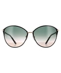 Tom Ford Cat Eye Womens Black and Gold Blue to Peach Gradient Metal - One Size