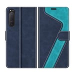 MOBESV Sony Xperia 5 II 5G Case, Phone Case For Sony Xperia 5 II 5G, Sony Xperia 5 II 5G Phone Cover, Flip Wallet Case for Sony Xperia 5 II 5G Phone Case, Dark Blue/Light Blue