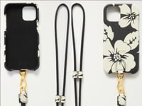 Tom Ford Blumenmuster Full-Grain Leather IPHONE 11 Pro Case Lanyard Mobile Bag