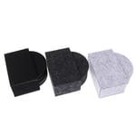 8pcs/set Felt Round Drink Coasters Set With Box Placemat Cup Mat Gray