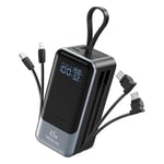 Bärbar Power Bank, 65W Snabbladdning, Smart Digital Skärm,Svart 18400mAh, 15600-19999mAh