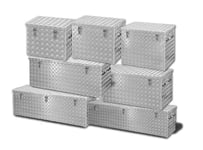 Kraftig aluminiumskasse I Støv og sprutsikker I Gummibelagte håndtak (Størrelse: 470L)