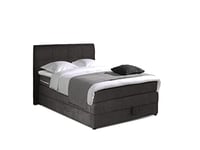 Mivano Hotspot Lit à sommier tapissier avec Matelas H3 continu, Coffre de lit et surmatelas en Tissu Plat, Gris, Surface de Couchage 120 x 200 cm