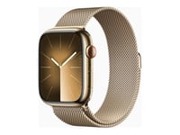 Apple Watch 9 Cell 45mm Gold Steel Case Milan Loop