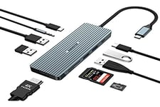 Docking Station USB C Dual Monitor, 10 en 1 Adaptateur USB C (4K HDMI, 2 USB 3.0, 2 USB 2.0, USB C, PD 100W, Audio, Lector de Tarjetas SD/TF) Compatible avec MacBook Pro/Air, Surface Pro