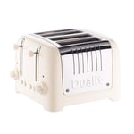 Dualit 46202 4 Slice Lite Toaster | 2kW Toasts 120 Slices an Hour | Polished with High Gloss Cream Trim | Bagel & Defrost Settings | 36mm Wide Slots