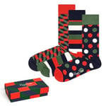 Happy socks Strumpor 3P Classic Holiday Gift Box Röd/Grön bomull Strl 41/46