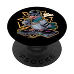 Hip Hop Pigeon DJ With Cool Sunglasses and Headphones PopSockets Swappable PopGrip
