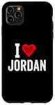 Design amusant rétro I Love Jordan avec un cœur rouge Coque pour iPhone 11 Pro Max