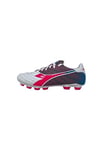 Diadora Men's Brasil Elite Veloce Gr LPU Soccer Shoe, Wht Pink Fluo Blue Fluo, 8 UK