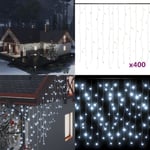 Ljusslinga draperi istappar 10 m 400 lysdioder kallvit - Ljusdekoration - Ljusdekorationer - Home & Living