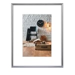 Hama Cadre photo en plastique "Décor Sevilla" (taille du Cadre de 21 x 29,7 cm (DIN 4) avec bordure de 9 mm x 17 mm, pour une photo de 15 x 20 cm) Argent Mat