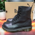 NEW IN BOX! Dr Martens Pascal Crackle Suede Black Boots Size UK 4