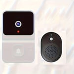 Blanc Sonnette WiFi Intelligente avec Caméra Sécurité Sans Fil, Audio Bidirectionnel, Vision Nocturne, Rechargeable, Compacte, Facile à Installer, 2.4G, Surveillance Domicile, Design Élégant Noir
