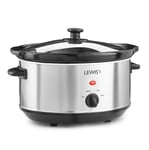 Lewis’s Stainless Steel Slow Cooker Food Heater With 3 Heat Settings, One Pot Meal Maker, Dishwasher Safe, 1.5ltr 3.5ltr, 5ltr, 8ltr (3.5ltr)