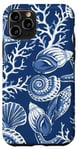 Coque pour iPhone 11 Pro Coquillages de mer étoile de mer corail océan Preppy Coastal Petite-fille