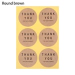 Labels Stickers Thank You Paper Sticky Brown Round