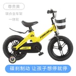 cuzona Children's bicycle bicycle bicycle 3-6-7-10 year old baby 12/14/16 inch male and female children stroller-16 inch_Magnesium alloy integrated wheel [Premium Yellow] package