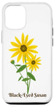 Coque pour iPhone 14 Pro Fleur de Susan aux yeux noirs, jaune et vert