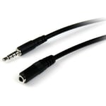 Startech.com - Cable d extension audio stereo compatible avec casque de 1 m - Rallonge audio Mini-Jack 3.5 mm - mf - Noir