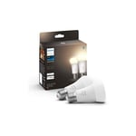 Hue White Ampoules led Connectées E27, équivalent 60W, 800 lumen, Compatible Bluetooth, Pack de 2, fonctionne avec Alexa, Google Assistant et Apple