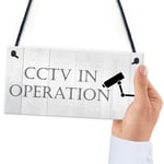 CCTV In Operation Home Plastic Hanging Surveillance Security Camera Wall Sign