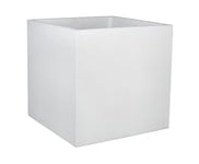Pot carré Graphit - Blanc cérusé - 49.5x49.5x49.5 - 57L - EDA Plastiques - Intérieur et extérieur