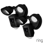 Ring Hardwired Floodlight Cam 2-Way Talk in Black - Pack of 2