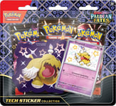 Pokémon TCG : Scarlet & Violet - Collection d'autocollants Paldean Fates Tech - Greavard (1 Carte en Aluminium et 3 boosters)