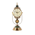 Horloge de cheminée avec Cadran de Chiffres Arabes et Pendule Horloge de Bureau rétro en céramique et métal Design muet Horloge de Bureau à Piles pour la décoration de Salon Antique