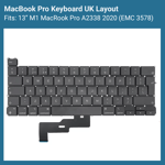 Replacement Keyboard UK Layout for Macbook Pro A2338 13” 2020 M1 (EMC 3578)