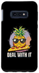 Coque pour Galaxy S10e Design mignon ananas sur plaque à pizza – Amusant « Deal with It »